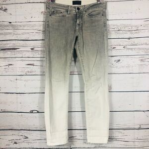 Vince. Ombre Ankle Skinny Crop Jeans Grey White 25